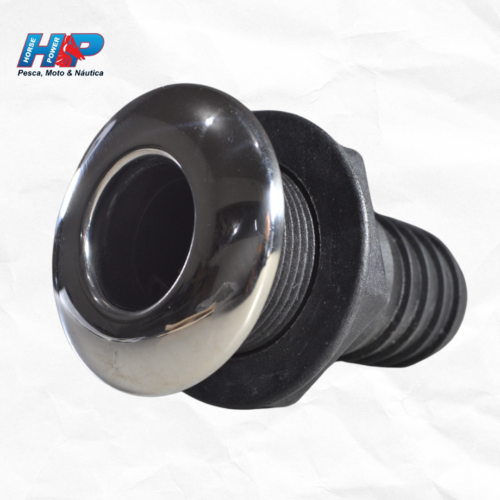 SAÍDA D'ÁGUA HP COM CAPA INOX PARA BARCO / LANCHA 1 1/2''-7908162501256