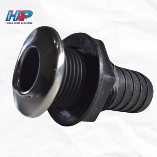SAÍDA D'ÁGUA HP COM CAPA INOX PARA BARCO / LANCHA 1 1/8''-7908162501249