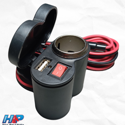 Carregador Veicular com USB para Motos Tomate
