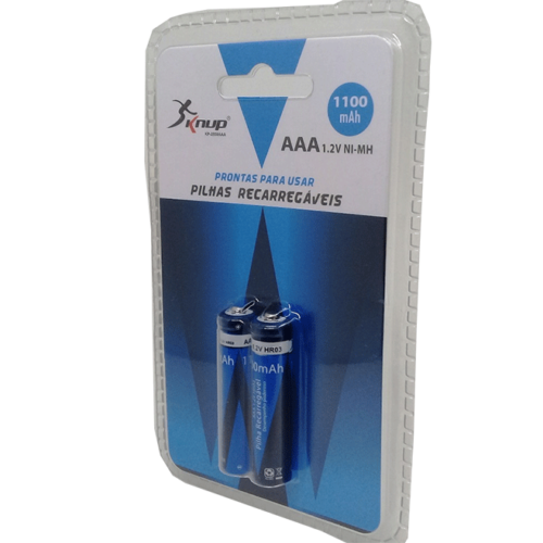 Pilha recarregavel knup aaa palito com2-7898594122498