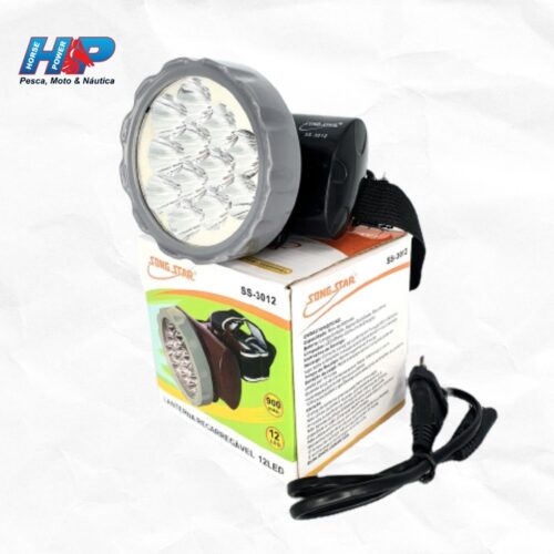 Lanterna de cabeça 12 led ss-3012 recarregável-7897070170725