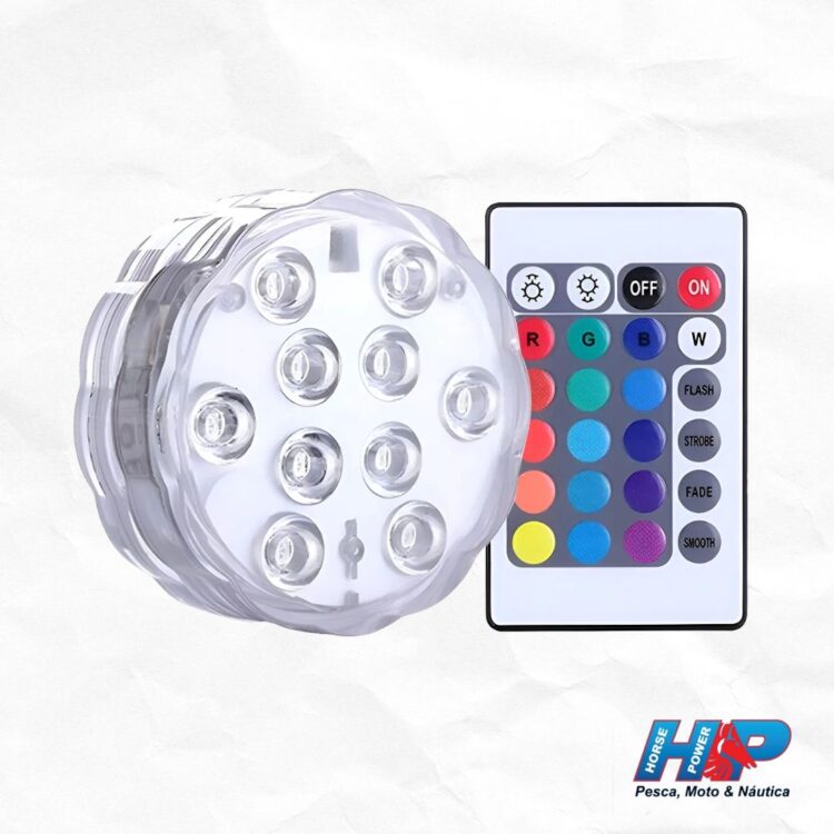 ILUMINAÇÃO NÁUTICA A PILHA C/ CONTROLE RGB