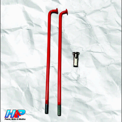 Jogo Raio Roda Traseira Biz 100 Biz 125 Pop 100 Vermelho Neon